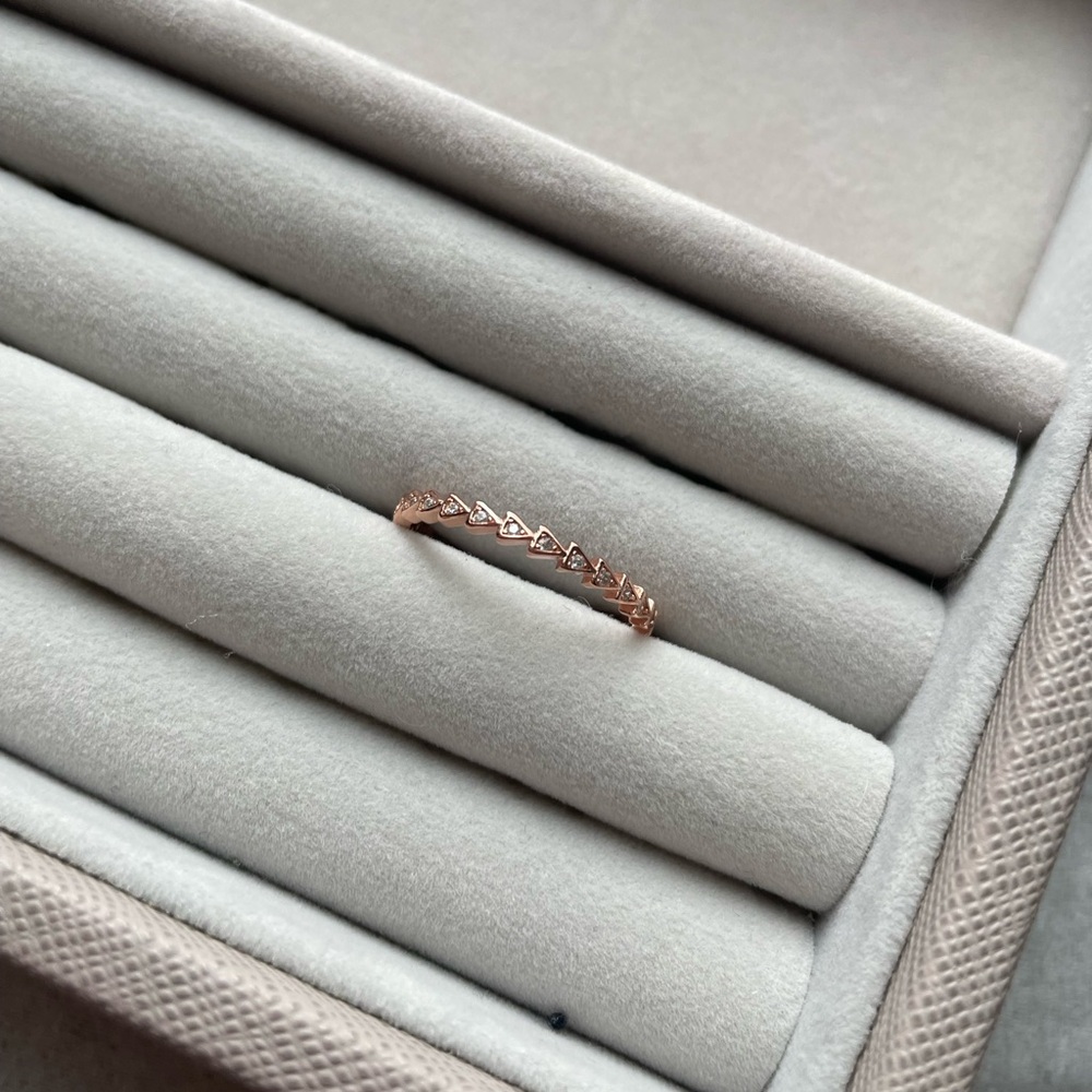 Dainty Diamond Accented Rose Gold Ring